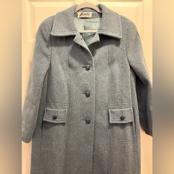 Bromley 100% Wool Button Down Trench Coat Long Sleeves Women’s Size Medium/Large - Picture 10 of 16
